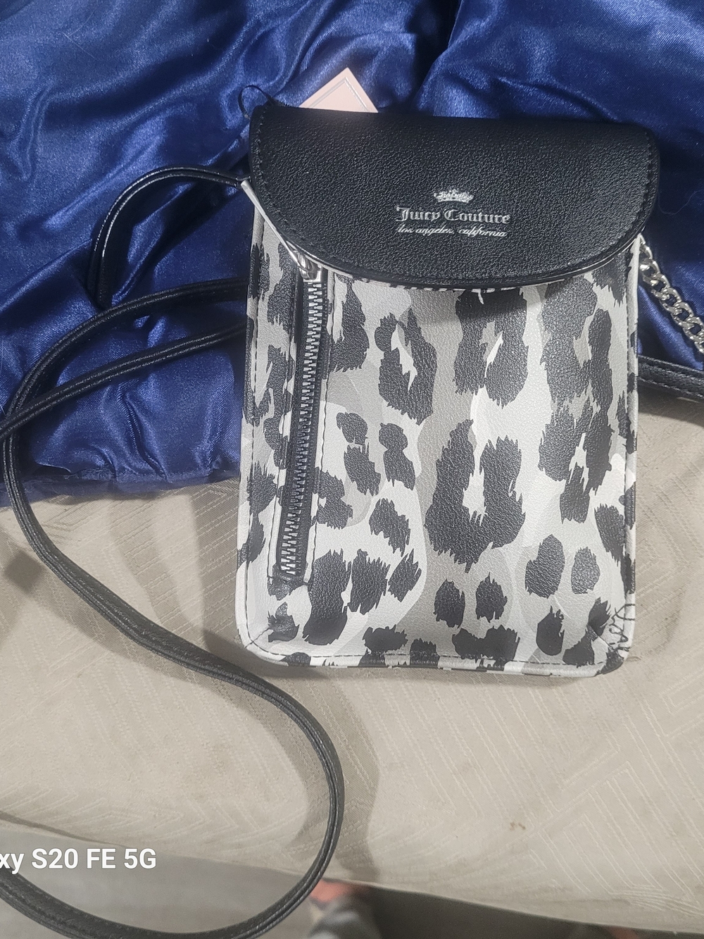 Juicy Couture Black & White Leopard Crossbody Bag